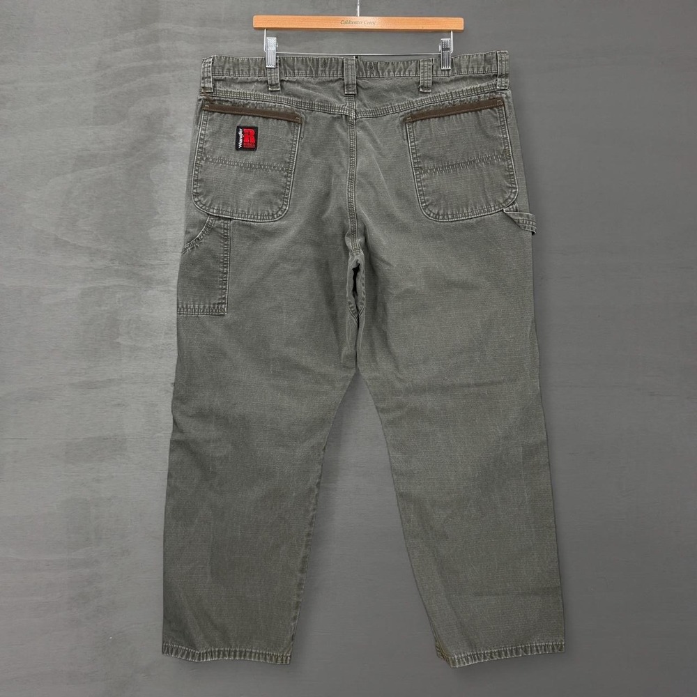 Wrangler Riggs Workwear Carpenter Pants Olive Green Ripstop 40 x 30